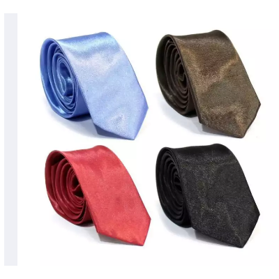 Multicolor Combo of 4 Shiny Tie For Men